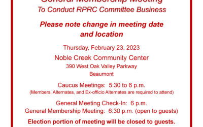 Notice of General Membership Meeting – February 2023